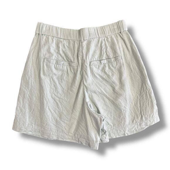 Abercrombie & Fitch Linen Blend Pleated High Rise Shorts Women’s S Sage Green - Picture 6 of 12